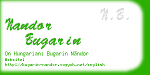 nandor bugarin business card